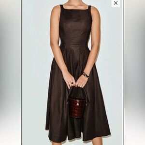 Reformation Brown Midi Dress